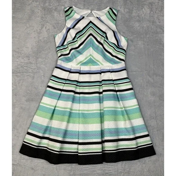 Danny & Nicole | Dresses | Danny Nicole Womens Size 4 Fit Flare Open Back Striped Pleated Dress | Poshmark Danny & Nicole | Dresses | Danny Nicole Womens Size 4 Fit Flare Open Back Striped Pleated Dress | Poshmark